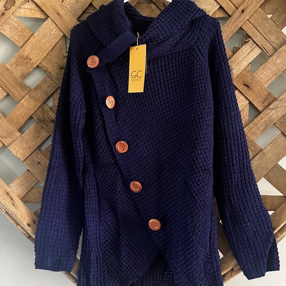 NWT! Womens Solid Chunky Button Pullover Sweater Turtle Cowl Neck Size M - Picture 4 of 12